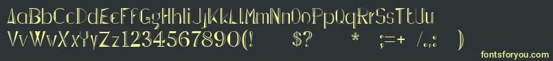 Lepinadoline Font – Yellow Fonts on Black Background