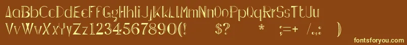 Lepinadoline Font – Yellow Fonts on Brown Background