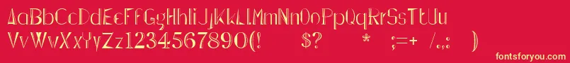 Lepinadoline Font – Yellow Fonts on Red Background