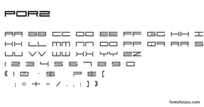 Шрифт Por2 – алфавит, цифры, специальные символы