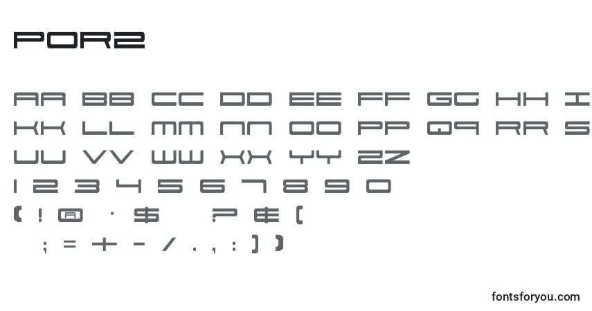 Por2フォント–アルファベット、数字、特殊文字