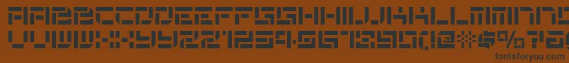 De Stencil Nf-Schriftart – Schwarze Schriften auf braunem Hintergrund