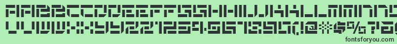 De Stencil Nf Font – Black Fonts on Green Background