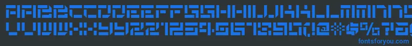 De Stencil Nf Font – Blue Fonts on Black Background