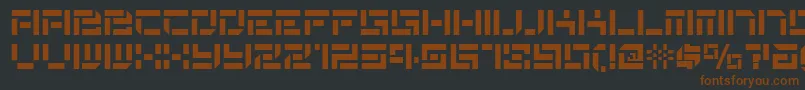 De Stencil Nf Font – Brown Fonts on Black Background