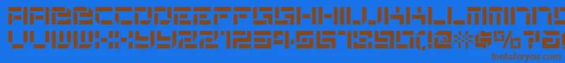 De Stencil Nf Font – Brown Fonts on Blue Background