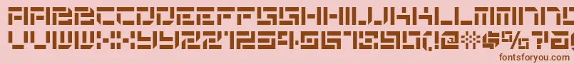 De Stencil Nf Font – Brown Fonts on Pink Background