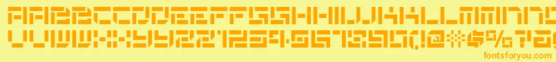 More about De Stencil Nf Font De Stencil Nf Font – Orange Fonts on Yellow Background
