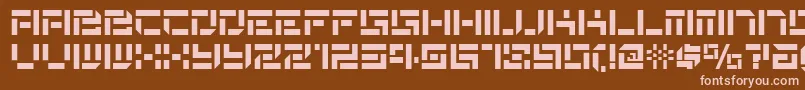 De Stencil Nf Font – Pink Fonts on Brown Background