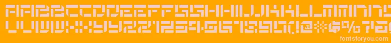 De Stencil Nf Font – Pink Fonts on Orange Background