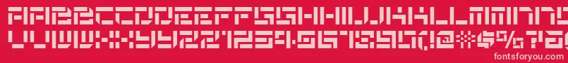 De Stencil Nf Font – Pink Fonts on Red Background