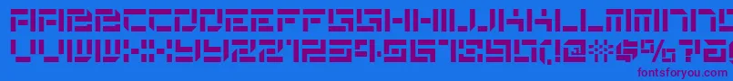 De Stencil Nf Font – Purple Fonts on Blue Background