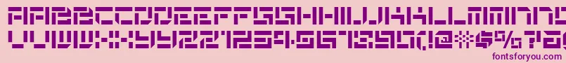 De Stencil Nf Font – Purple Fonts on Pink Background