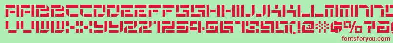 Шрифт De Stencil Nf – красные шрифты на зелёном фоне