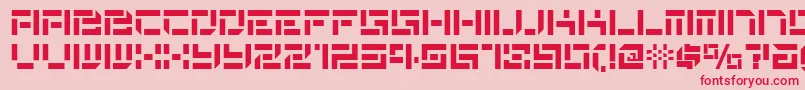 De Stencil Nf Font – Red Fonts on Pink Background