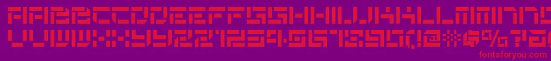 De Stencil Nf-fontti – punaiset fontit violetilla taustalla