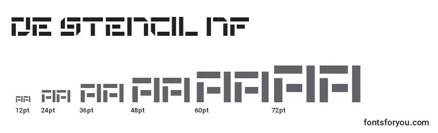 Размеры шрифта De Stencil Nf
