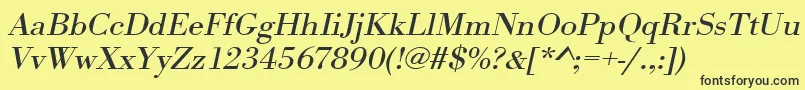 UrwbodonitextwidOblique Font – Black Fonts on Yellow Background