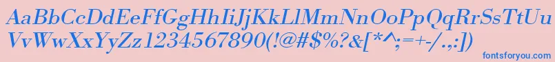 UrwbodonitextwidOblique Font – Blue Fonts on Pink Background