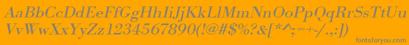 UrwbodonitextwidOblique Font – Gray Fonts on Orange Background