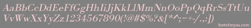 UrwbodonitextwidOblique Font – Pink Fonts on Gray Background