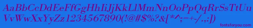 UrwbodonitextwidOblique Font – Purple Fonts on Blue Background