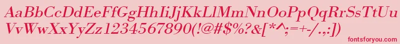 UrwbodonitextwidOblique Font – Red Fonts on Pink Background