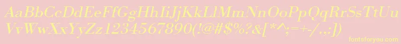 UrwbodonitextwidOblique Font – Yellow Fonts on Pink Background