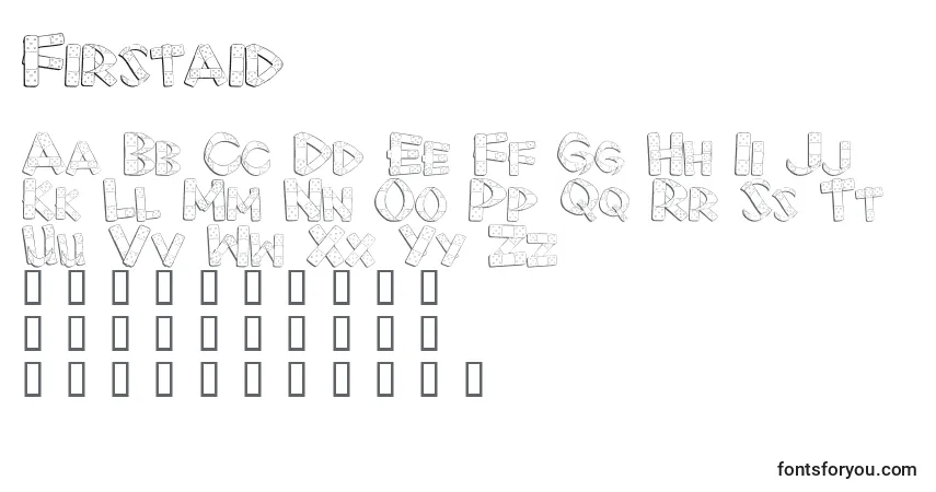 Schriftart Firstaid – Alphabet, Zahlen, spezielle Symbole