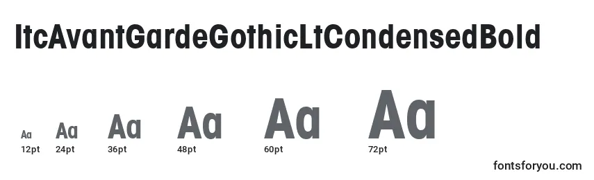 ItcAvantGardeGothicLtCondensedBold Font Sizes
