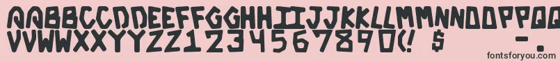 フォントGalacticBold – ピンクの背景に黒い文字