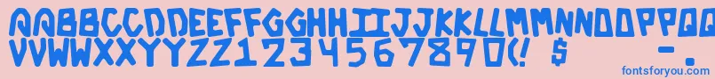フォントGalacticBold – ピンクの背景に青い文字