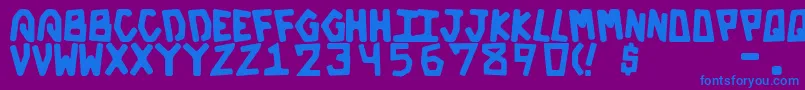 フォントGalacticBold – 紫色の背景に青い文字