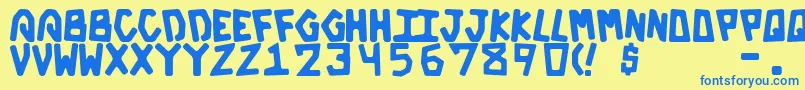 GalacticBold Font – Blue Fonts on Yellow Background