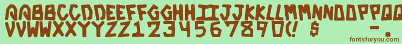 GalacticBold Font – Brown Fonts on Green Background