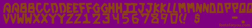 フォントGalacticBold – 紫色の背景に茶色のフォント
