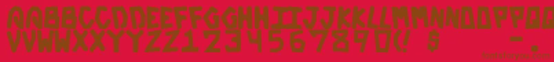 フォントGalacticBold – 赤い背景に茶色の文字