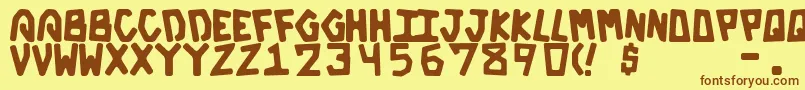 GalacticBold Font – Brown Fonts on Yellow Background