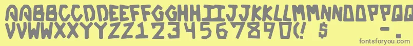 GalacticBold-fontti – harmaat kirjasimet keltaisella taustalla