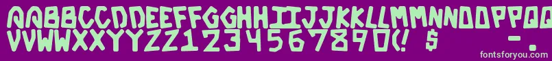GalacticBold-fontti – vihreät fontit violetilla taustalla