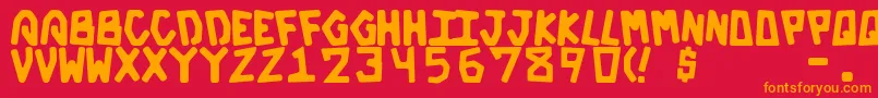 GalacticBold Font – Orange Fonts on Red Background