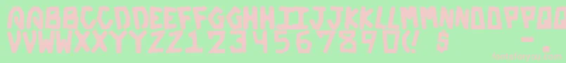 GalacticBold-fontti – vaaleanpunaiset fontit vihreällä taustalla