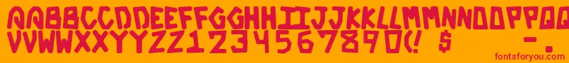 GalacticBold-Schriftart – Rote Schriften auf orangefarbenem Hintergrund