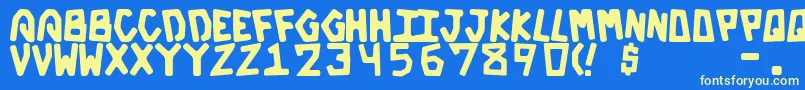GalacticBold Font – Yellow Fonts on Blue Background