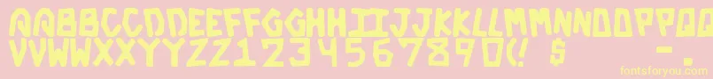 GalacticBold Font – Yellow Fonts on Pink Background