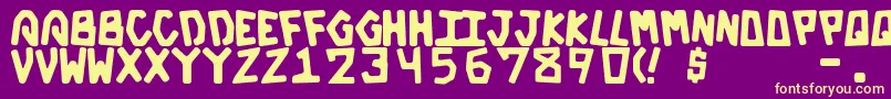 GalacticBold Font – Yellow Fonts on Purple Background