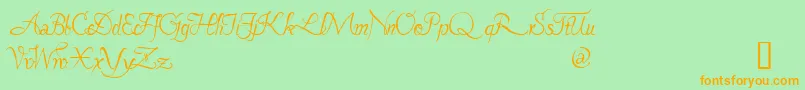 Pavane ffy Font – Orange Fonts on Green Background