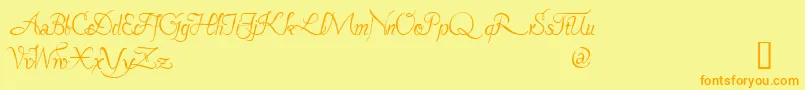 Pavane ffy Font – Orange Fonts on Yellow Background