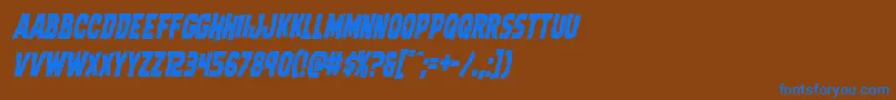 Dreadringercondital Font – Blue Fonts on Brown Background