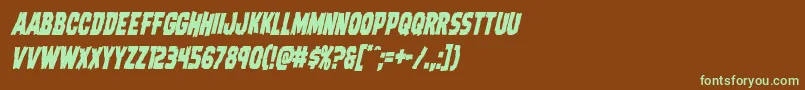 Dreadringercondital-fontti – vihreät fontit ruskealla taustalla